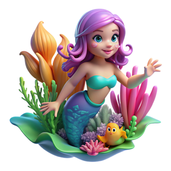beautiful classic A Mermaid Swimming in a Coral Re premium png
