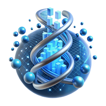 impressive artistic A Dna Strand Spiraling Through a Digital L original png
