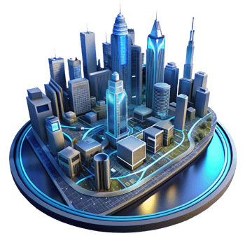 wonderful contemporary A Futuristic City Viewed from Above Intr premium png