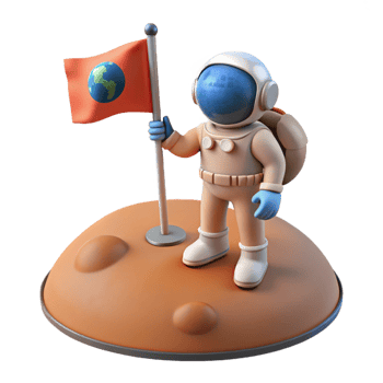impressive artistic A Lone Astronaut Planting a Flag on the S detailed png