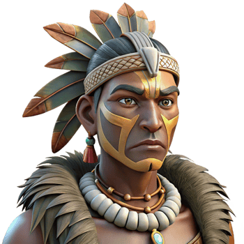 serene contemporary Portrait of a Tribal Shaman with Intricate premium png