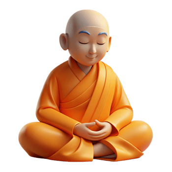 extraordinary classic Portrait of a Serene Monk in Orange Robes original png