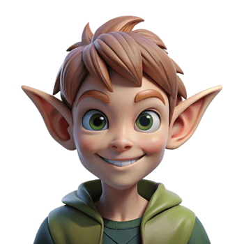 vibrant classic Portrait of a Mischievous Pixie with Point high quality png