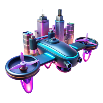 extraordinary modern A Futuristic Racing Drone with Glowing Af 4K png