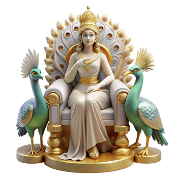 dramatic contemporary Hera Queen of the Gods Seated on a Gol genuine png