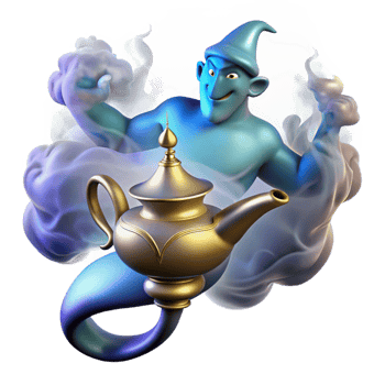 wonderful vintage A Powerful Djinn Emerging from a Magic Lam professional png