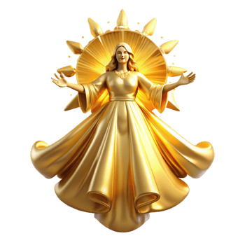 serene artistic A Celestial Being Radiating Golden Light 4K png