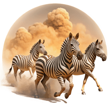 impressive artistic A Herd of Zebras Running Across the Plains high resolution png