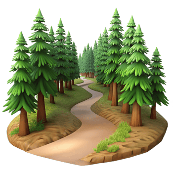 serene minimalist Winding Dirt Path Through a Den 4K png