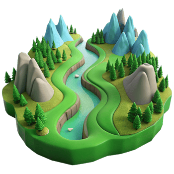 elegant modern An Aerial View of a Winding River Cutting genuine png