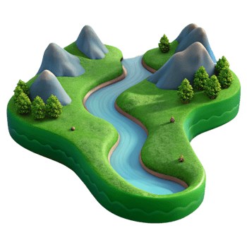 wonderful creative An Aerial View of a Winding River Cutting 4K png