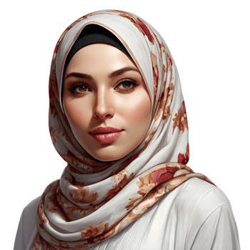 A beautiful woman wearing a hijab on a transparent background png