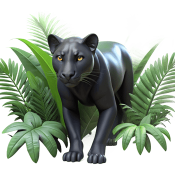 magnificent creative A Sleek Black Panther Stalking Through De genuine png