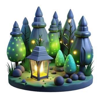 beautiful rustic A Group of Fireflies Illuminating a Dark professional png