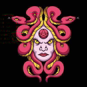 Mythological medusa illustration vector