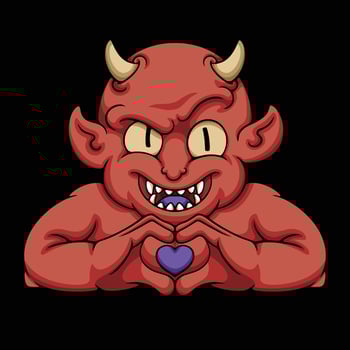 red devil love illustration vector