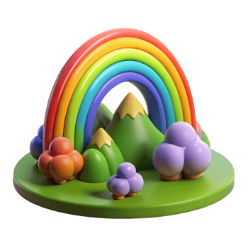 stunning traditional A Vibrant Rainbow Arcing over a Green Vall professional png