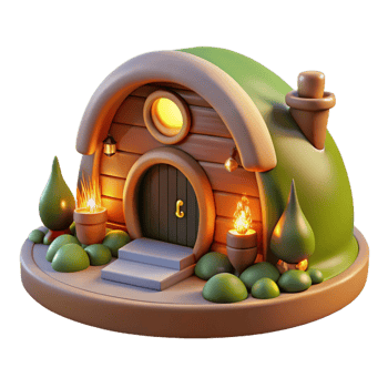 magnificent vintage A Cozy Hobbit Hole Nestled Into a Hillsid high resolution png