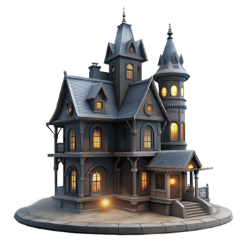 beautiful modern A Dilapidated Victorian Mansion Shrouded premium png