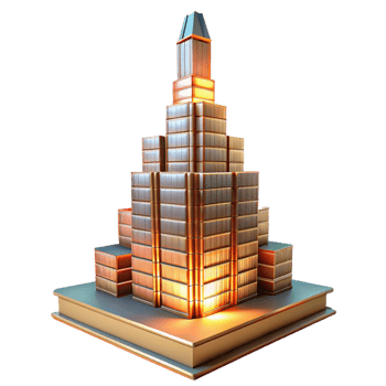 elegant modern A Towering Skyscraper Made Entirely of Bo 4K png