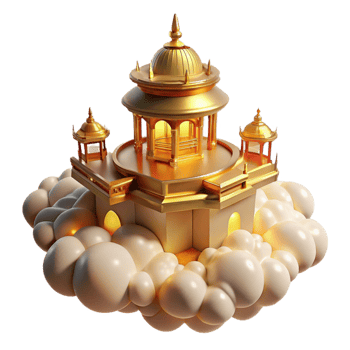 impressive modern A Floating Temple in the Clouds Bathed In detailed png