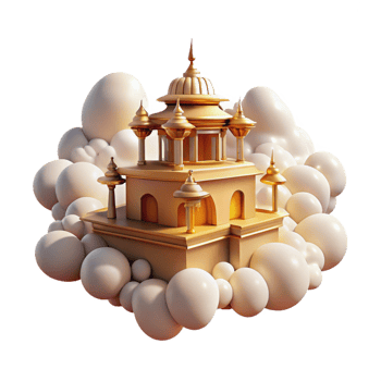 extraordinary modern A Floating Temple in the Clouds Bathed In high quality png