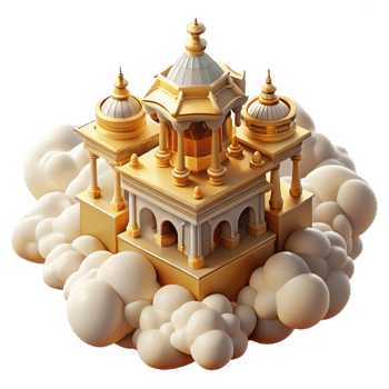 wonderful vintage A Floating Temple in the Clouds Bathed In detailed png