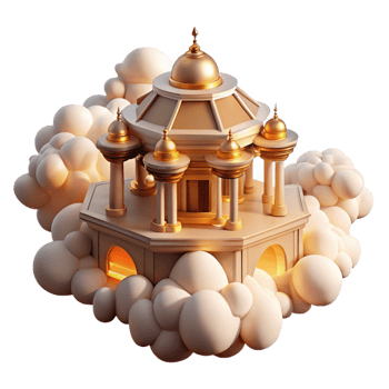 wonderful artistic A Floating Temple in the Clouds Bathed In genuine png