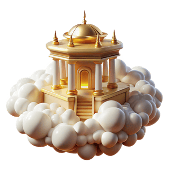 extraordinary classic Cloud Temple Golden Sunlight authentic png