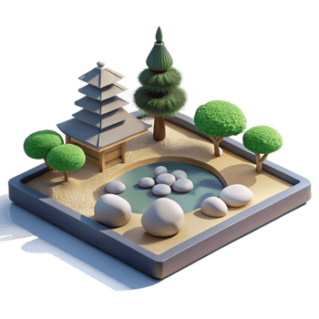 extraordinary creative A Serene Japanese Zen Garden with Meticu high resolution png