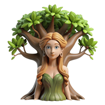 beautiful artistic A Serene Dryad Emerging from an Ancient Oa genuine png