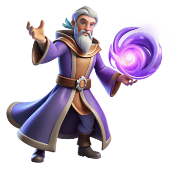 wonderful modern A Powerful Wizard Casting a Spell of Swir professional png
