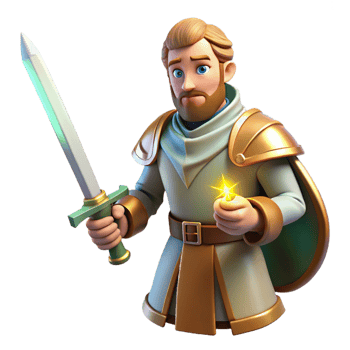 beautiful contemporary A Courageous Paladin Wielding a Holy Sword high quality png