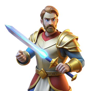 beautiful traditional A Courageous Paladin Wielding a Holy Sword exclusive png