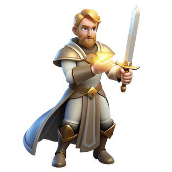 impressive modern A Courageous Paladin Wielding a Holy Sword 4K png