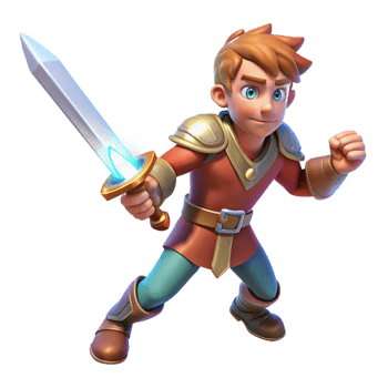wonderful classic A Courageous Hero Wielding a Legendary Swo original png