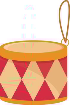 Red and Gold Drum Ornament vector