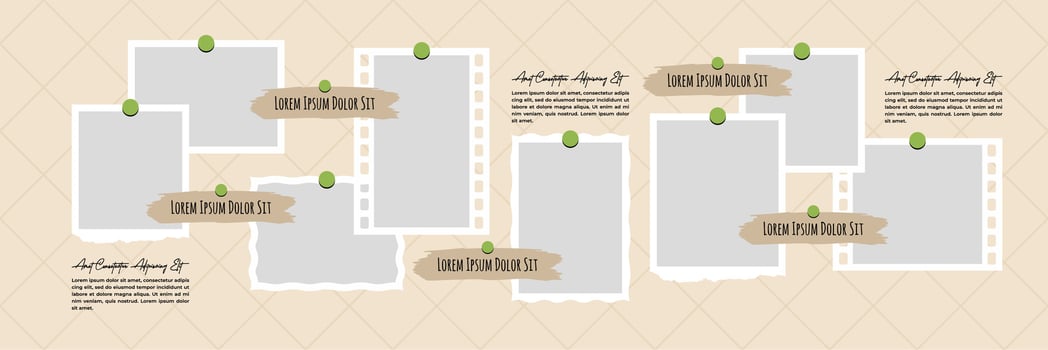Moodboard picture blank collage template vector
