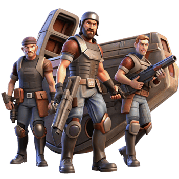 serene modern A Group of Space Pirates Clad in Tatter 4K png