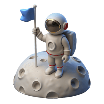 beautiful minimalist A Lone Astronaut Planting a Flag on a Des professional png