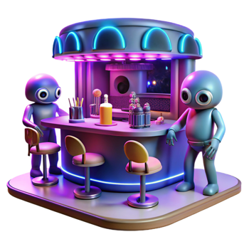 wonderful rustic A Futuristic Bar Scene Filled with Alie original png