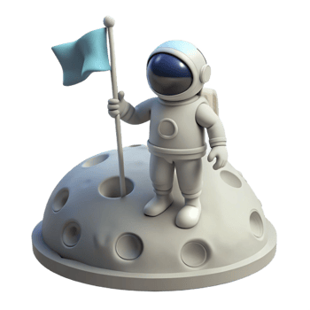 vibrant contemporary A Lone Astronaut Planting a Flag on a Des original png