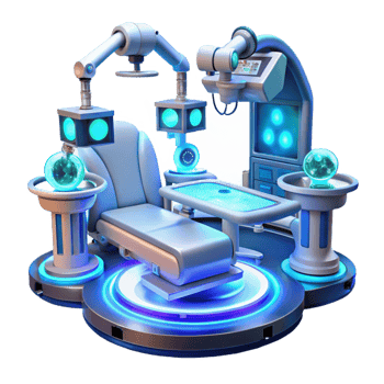 serene classic A Futuristic Operating Room with Hologra high quality png