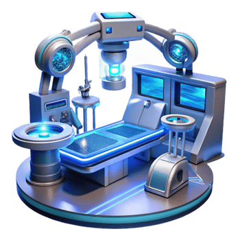 elegant artistic A Futuristic Operating Room with Hologra high resolution png