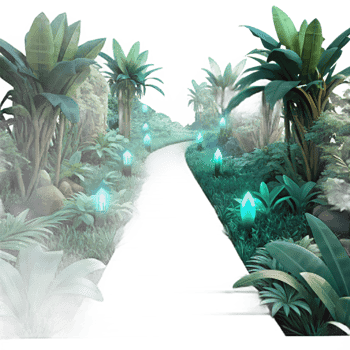 impressive minimalist A Lush Overgrown Jungle Path at Twilight 4K png
