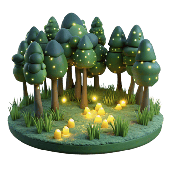 vibrant contemporary A Field of Fireflies Illuminating a Dark high resolution png