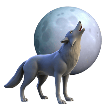stunning abstract A Lone Wolf Howling at the Full Moon in A professional png