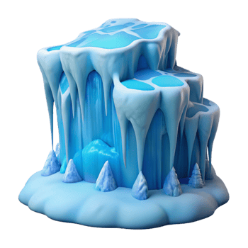 stunning rustic A Frozen Waterfall in Winter Icy Blue An 4K png