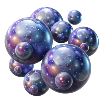 serene artistic A Field of Floating Translucent Orbs Fi detailed png