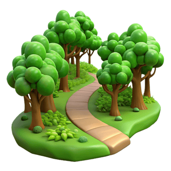 magnificent rustic A Winding Path Through a Lush Green Fore exclusive png